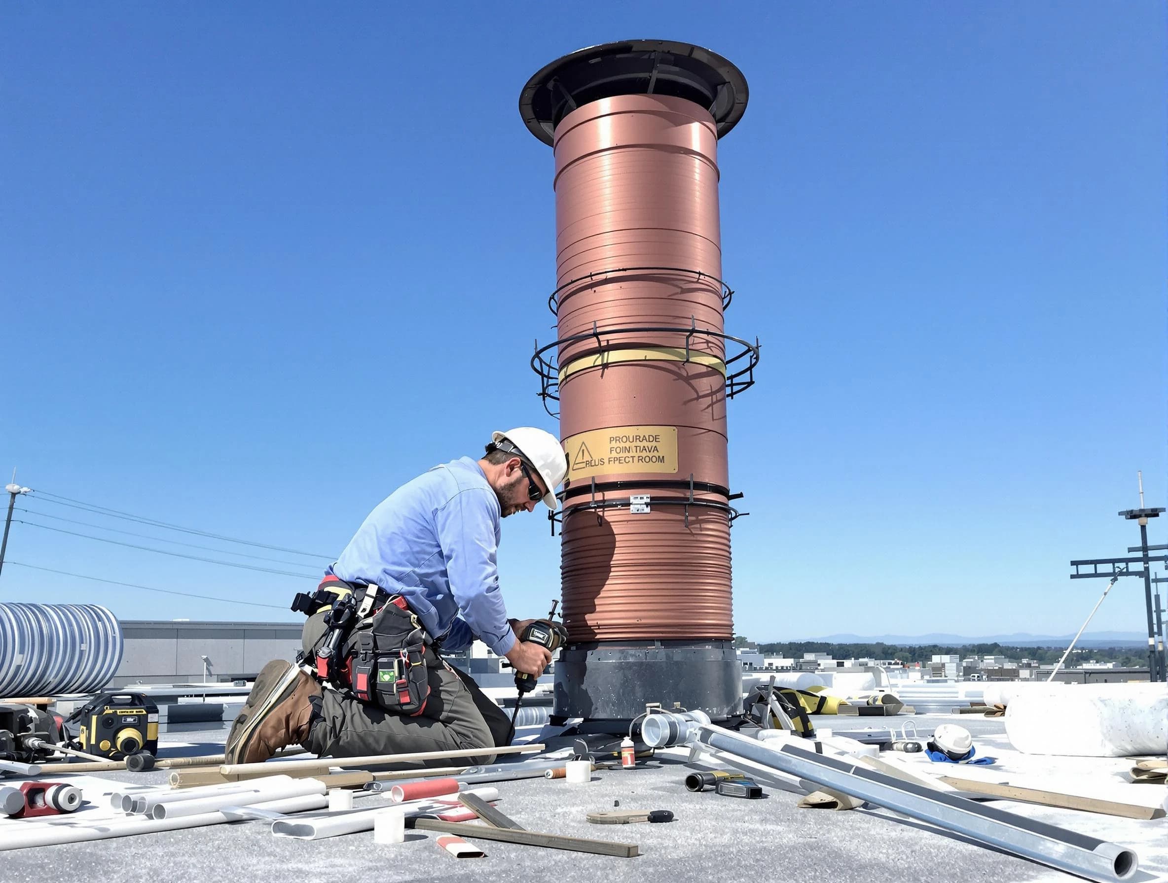 Installed chimney liner by Reading Chimney Sweep in Reading, MA