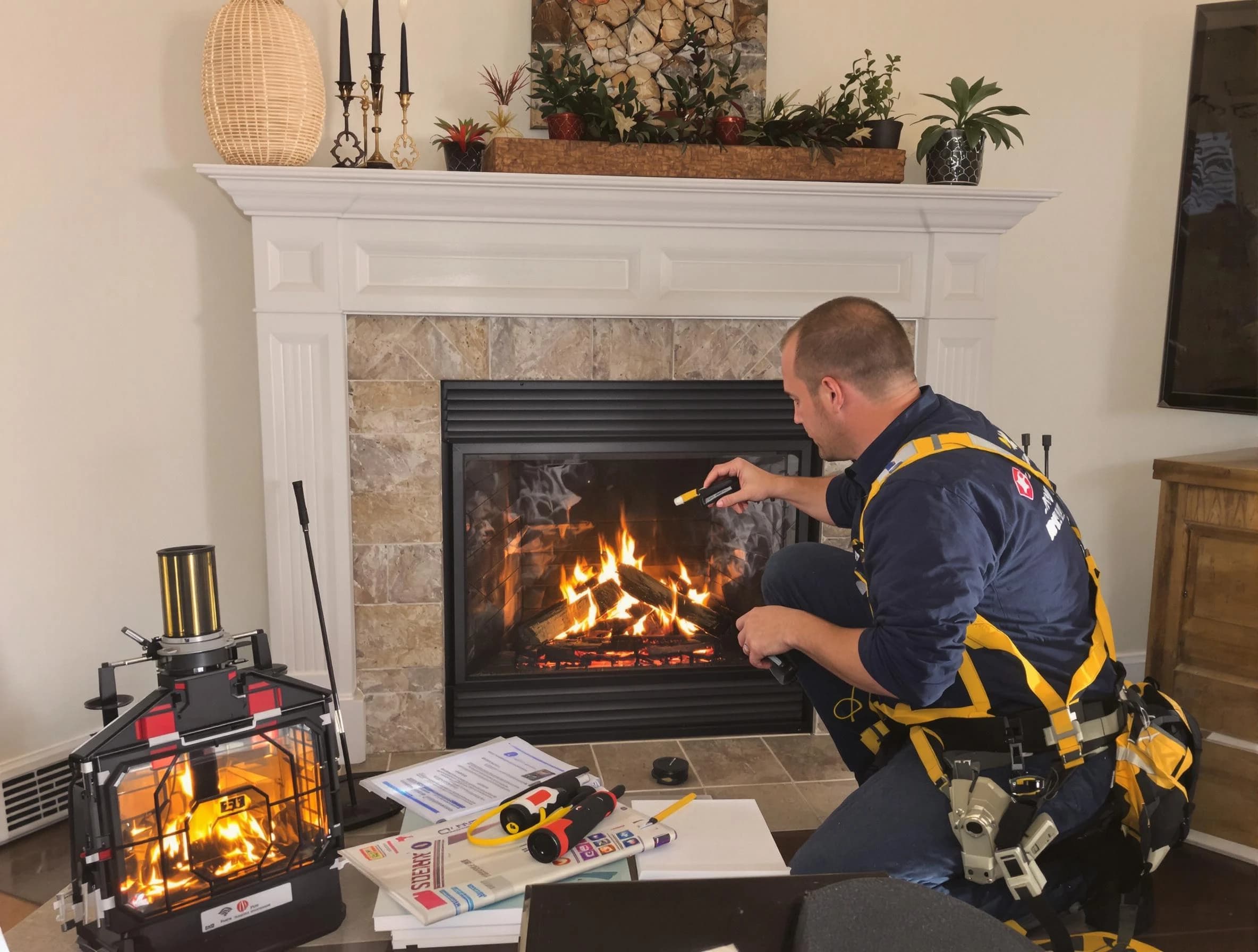 Safety-focused fireplace inspection by Reading Chimney Sweep in Reading, MA