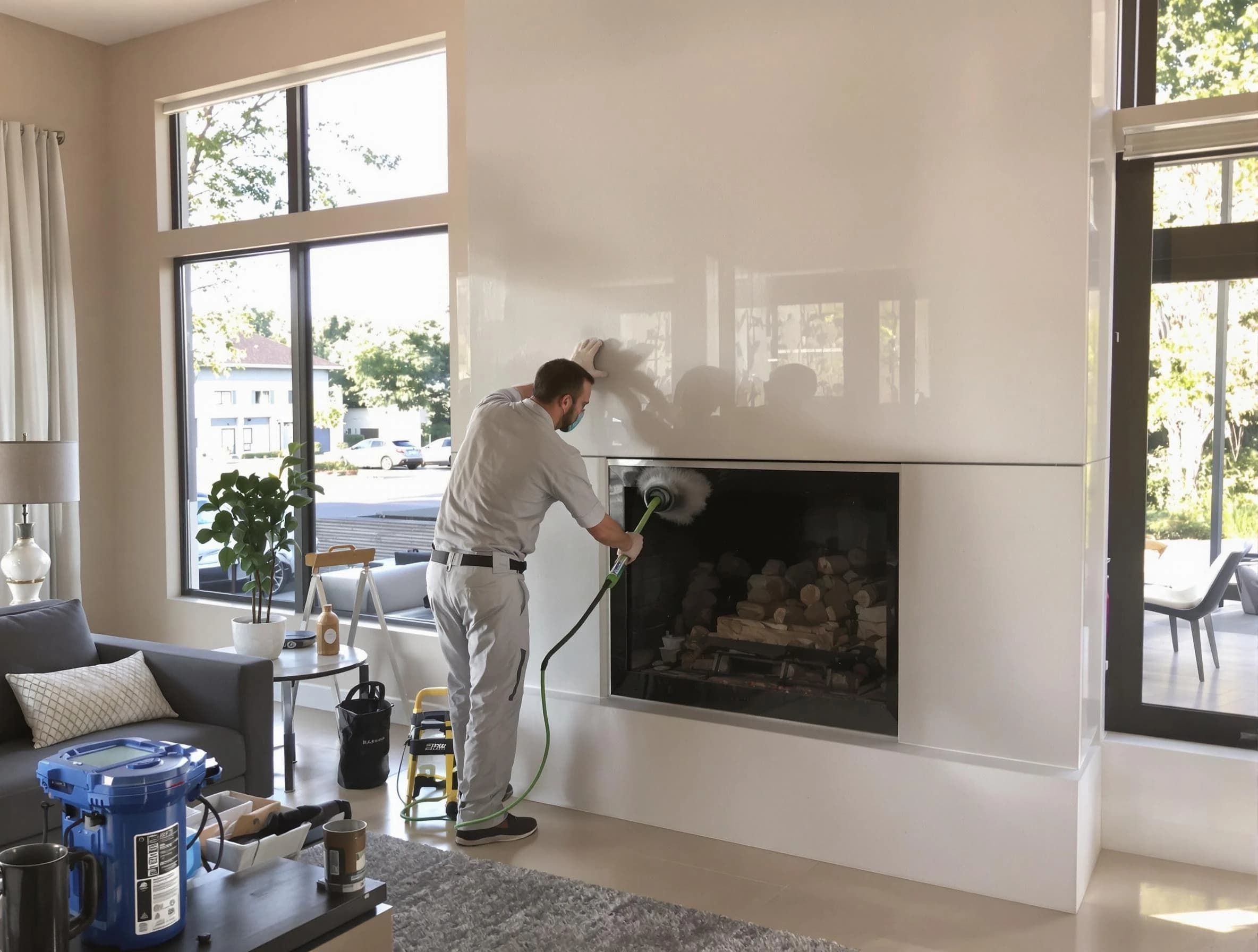 Reading Chimney Sweep performing thorough soot removal in Reading, MA