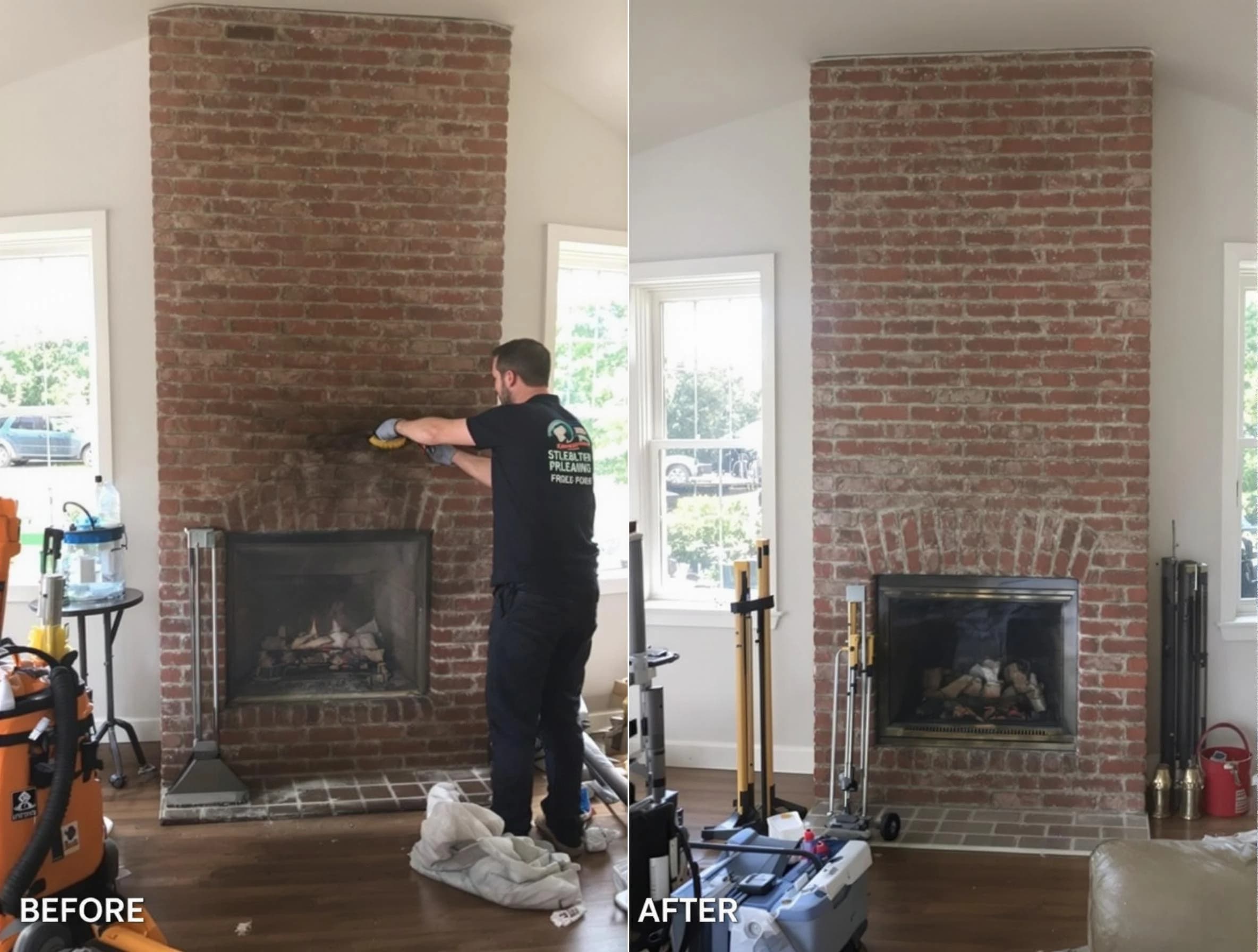 Finished chimney sweeping service by Reading Chimney Sweep in Reading, MA