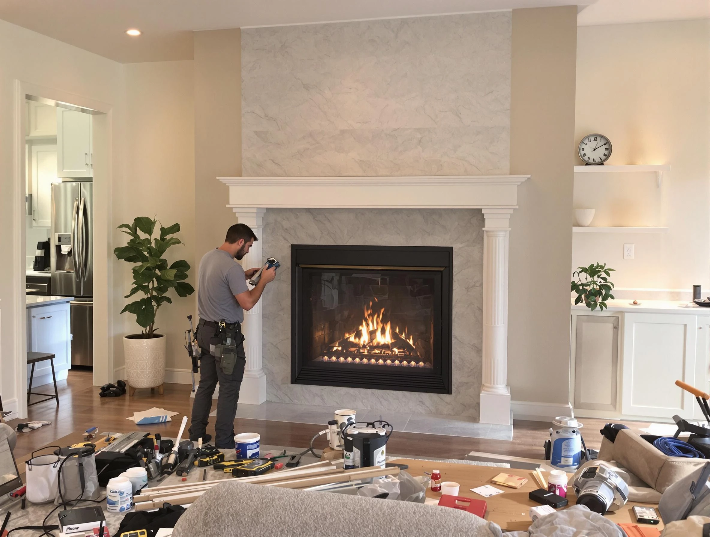 Newly installed fireplace by Reading Chimney Sweep in Reading, MA